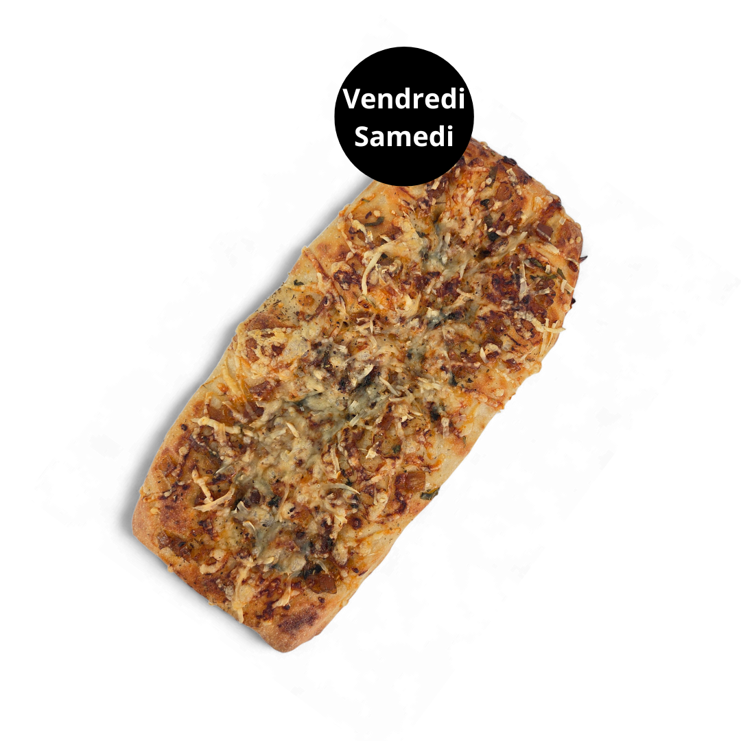 Focaccia ail et oignons caramélisés
